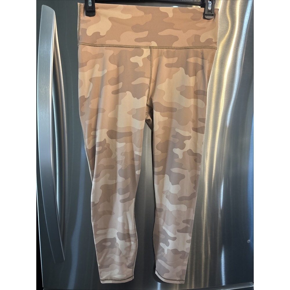 Powerhold By Fabletics Womens Beige CreamCamouflage Leggings SZ LARGE
